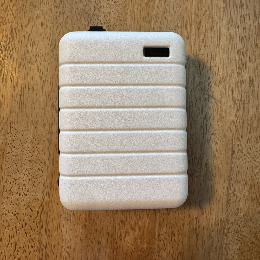 AWAY The Mini travel suitcase toiletry bag makeup case in white